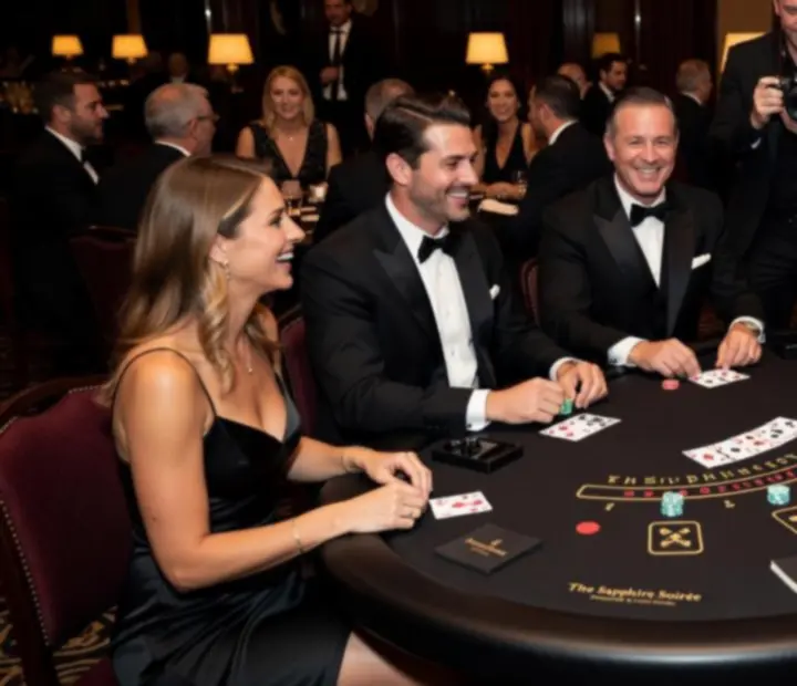 Fotograf uchwytujący elegancki prywatny wieczór casino