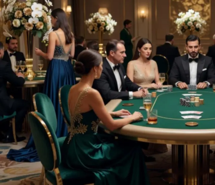 Pokerowe stoły i elegancka aranżacja przestrzeni podczas eventu firmowego