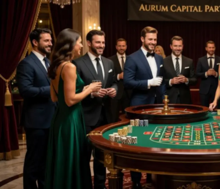 Elegancki stół ruletki podczas wieczornego eventu casino night